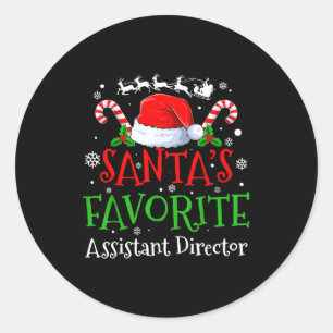 Santa's Favorite Istant Director Christmas Party  Classic Round Sticker