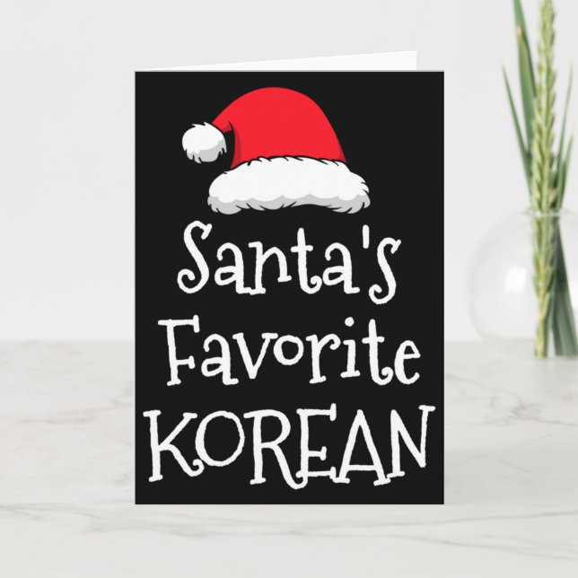 Santas Favorite Korean Christmas Funny Xmas Pajama Card (Front)