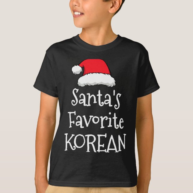 Santas Favorite Korean Christmas Funny Xmas Pajama T-Shirt (Front)