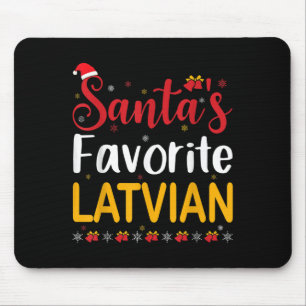 Santas Favorite Latvian Matching Family Pajama Chr Mouse Pad