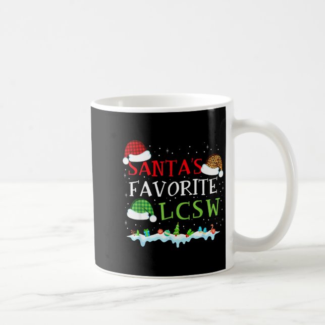 Santa's Favorite Lcsw Fun Christmas  Coffee Mug (Right)