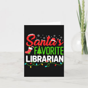 Santa's Favorite Librarian Christmas Library Book Card
