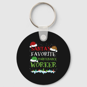 Santa's Favorite Maintenance Worker Fun Christmas  Key Ring