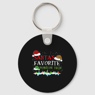Santa's Favorite Monitor Tech Fun Christmas Key Ring