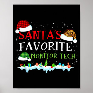 Santa's Favorite Monitor Tech Fun Christmas  Poster