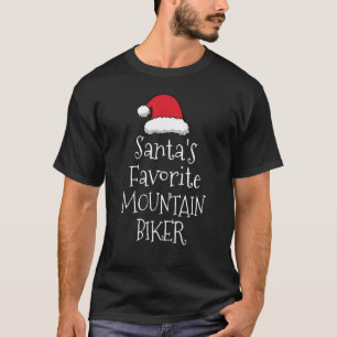 Santas Favorite Mountain Biker   Christmas Cycling T-Shirt