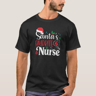 Santa's Favorite Nurse Christmas   Christmas Nurse T-Shirt
