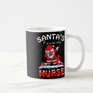 Santa's Favorite Nurse Christmas Fun Dabbing Santa Coffee Mug