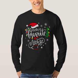 Santa's Favorite Nurse Cute Merry Xmas Party T-Shirt