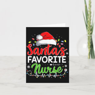 Santa's Favorite Nurse Funny Christmas Nurse Xmas  Card