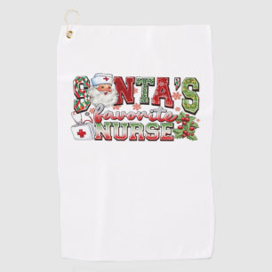 Santa's Favorite Nurse, Merry Nurse, Nurse Christm Golf Towel