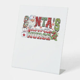 Santa's Favorite Nurse, Merry Nurse, Nurse Christm Pedestal Sign