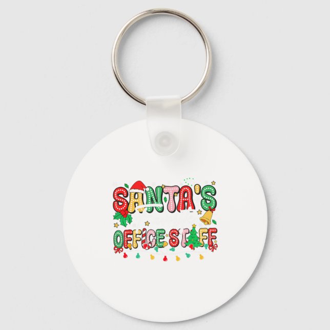 Santa's Favorite Office Staff Christmas Lights San Key Ring (Front)