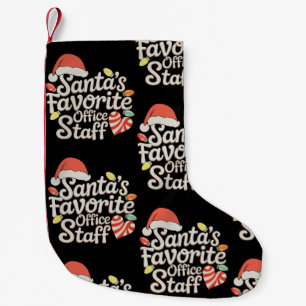Santa's Favorite Office Staff Christmas Lights Small Christmas Stocking