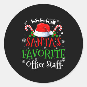 Santa's Favorite Office Staff Christmas Party  Classic Round Sticker