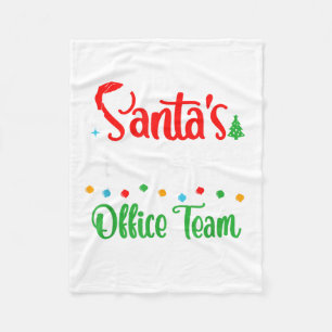Santa's Favorite Office Team Christmas Lights Sant Fleece Blanket