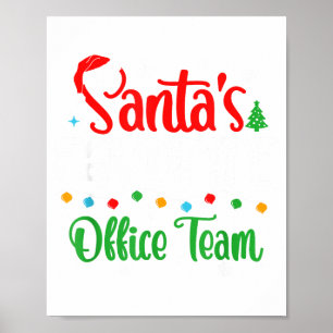 Santa's Favorite Office Team Christmas Lights Sant Poster