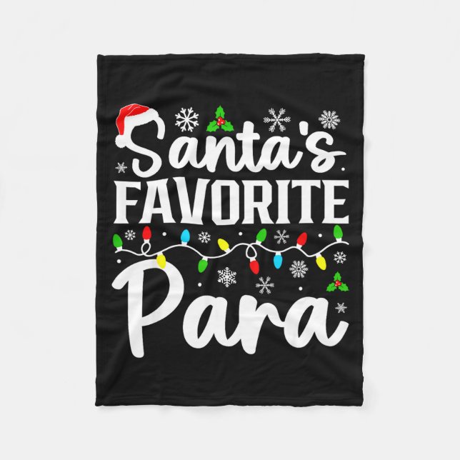 Santa's Favorite Para Funny Christmas Family Match Fleece Blanket (Front)