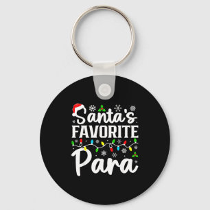 Santa's Favorite Para Funny Christmas Family Match Key Ring