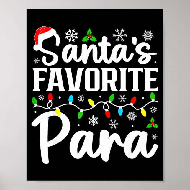 Santa's Favorite Para Funny Christmas Family Match Poster (Front)