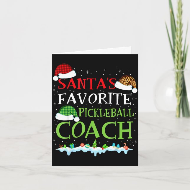 Santa's favorite pickleball coach fun christmas card (Front)