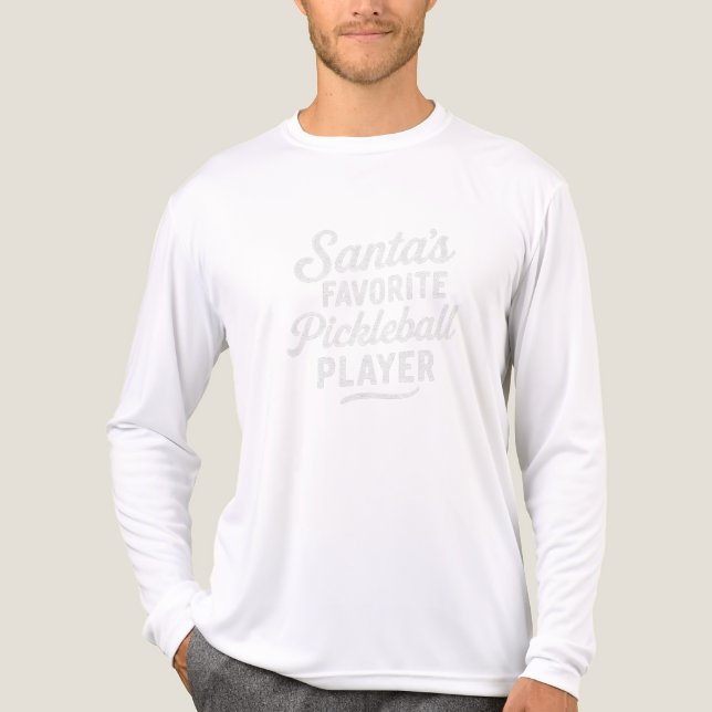 Santa's FAVORITE Pickleball PLAYER Tri-Blend Shirt (Front)