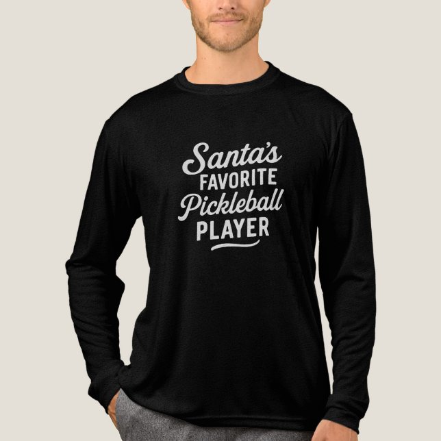 Santa's FAVORITE Pickleball PLAYER Tri-Blend Shirt (Front)
