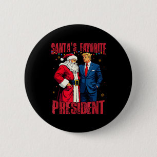 Santas Favorite President Christmas Trump 47th Pre 6 Cm Round Badge