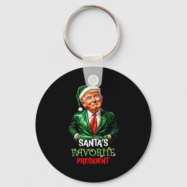Santa's Favorite President Funny Santa Trump 2024  Key Ring (Front)