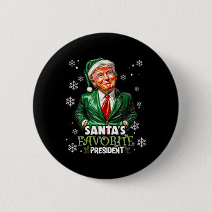 Santa's Favorite President Funny Trump Christmas X 6 Cm Round Badge