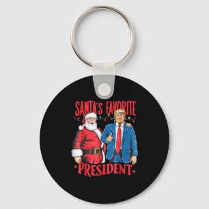 Santa's Favorite President Santa Trump Dance Chris Key Ring