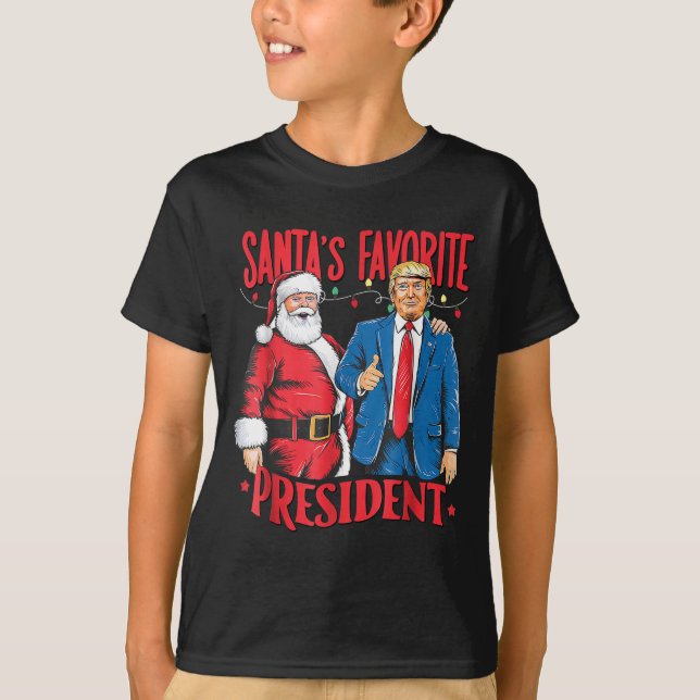 Santa's Favorite President Santa Trump Dance Chris T-Shirt (Front)