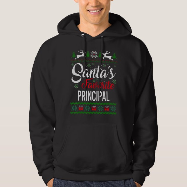 Santa's Favorite Principal Christmas Ugly Sweater  (Front)