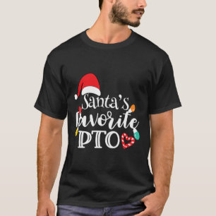 Santa's Favorite Pto Christmas Lights Santa Hat  T-Shirt