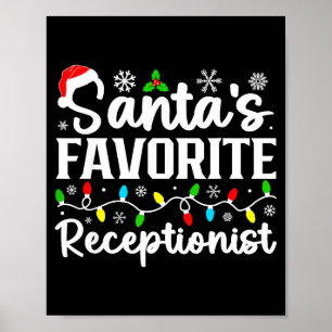 Santa's Favorite Receptionist Christmas Family Mat Poster