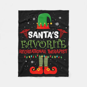 Santa's Favorite Recreation Therapy Elf Christmas  Fleece Blanket