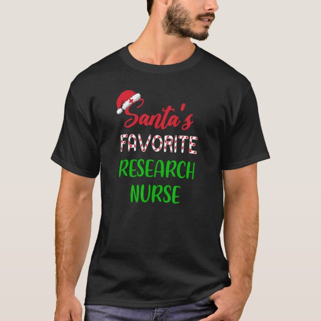 Santas Favorite Research Nurse     Chritsmas T-Shirt (Front)