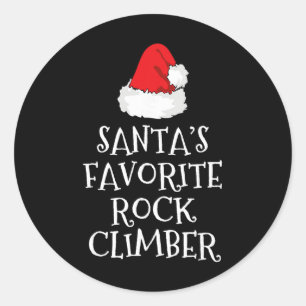 Santa's Favorite Rock Climber Christmas Funny Xmas Classic Round Sticker