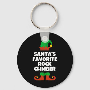 Santas Favorite Rock Climber Hat Christmas Funny P Key Ring