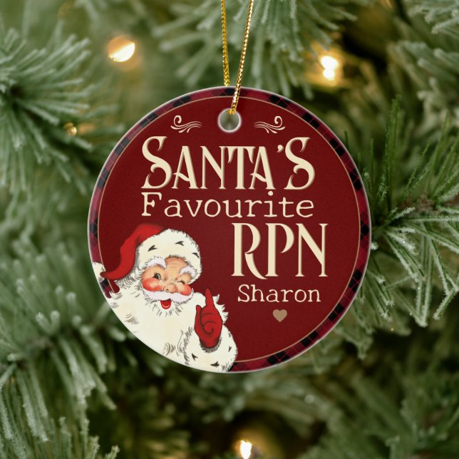 Santa's Favorite RPN for nurses, Ceramic Tree Decoration (Tree)