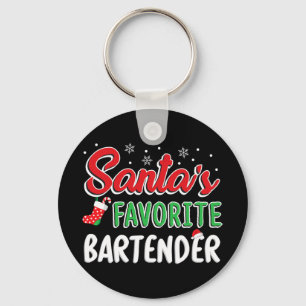 Santa's Favorite Rtender T Shirt Cute Xmas Party D Key Ring