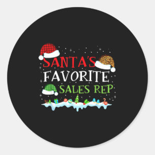 Santa's Favorite S Rep Fun Christmas  Classic Round Sticker