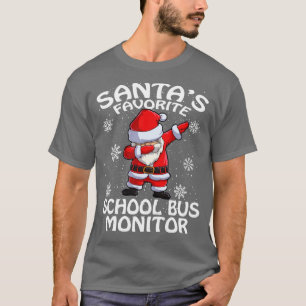 Santas Favorite School Bus Monitor Christmas T-Shirt
