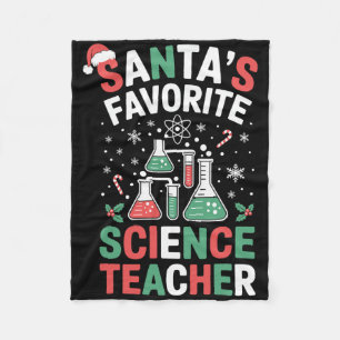 Santa's Favorite Science Teacher Funny Science Chr Fleece Blanket