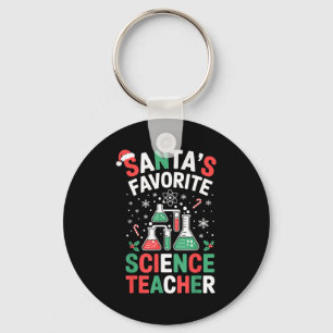 Santa's Favorite Science Teacher Funny Science Chr Key Ring