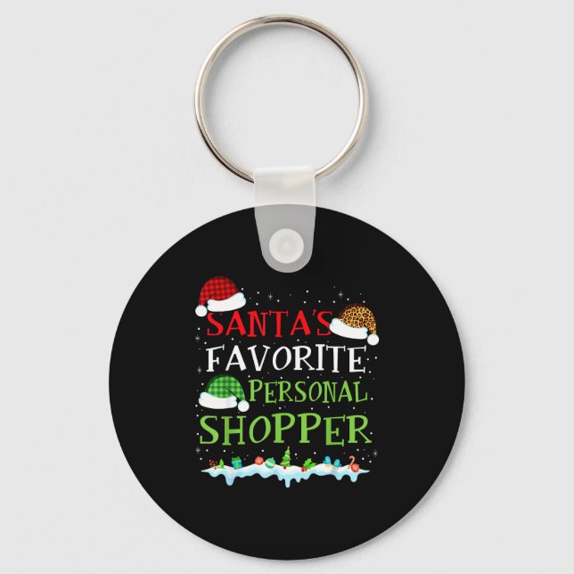 Santa's Favorite Shopper Fun Christmas Consultant  Key Ring (Front)