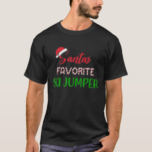 Santa's Favorite Ski Jumper Christmas Ski Jumping T-Shirt
