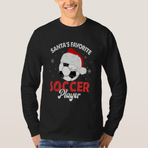 Santa's Favorite Soccer Player Christmas Pajama T-Shirt