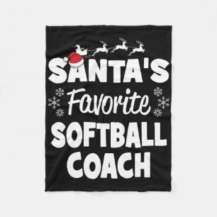 Santa's Favorite Softll Coach Funny Christmas Matc Fleece Blanket