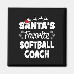 Santa's Favorite Softll Coach Funny Christmas Matc Magnet